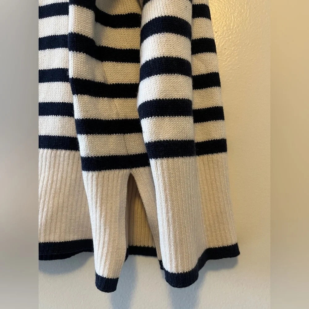 Aritzia Babaton Overseas Sweater Striped Navy and White Size XL 100% Merino Wool - Picture 6 of 14